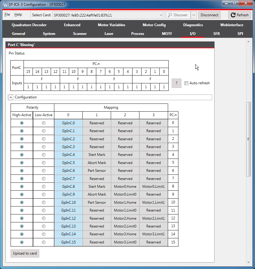 SP-ICE-3 Configuration-IO-PortC